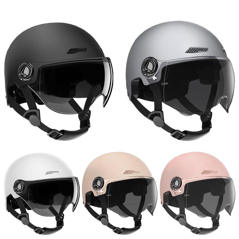 Scooter Helmet Set - 男性と女性のためのオートバイのヘルメット,ジェットスタイル,オートバイのヘルメット,大人のオートバイ,スクーター,スカル,ヘッドギア,オートバイのアクセサリー