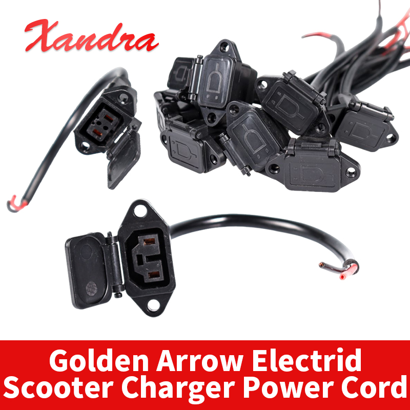 Electric Scooter Charger - 20/80cm ゴールデンアロー電動スクーター充電器電源コード出力プラグコネクタ特別な丸型3ピンクラウドプラグ出力アダプタ