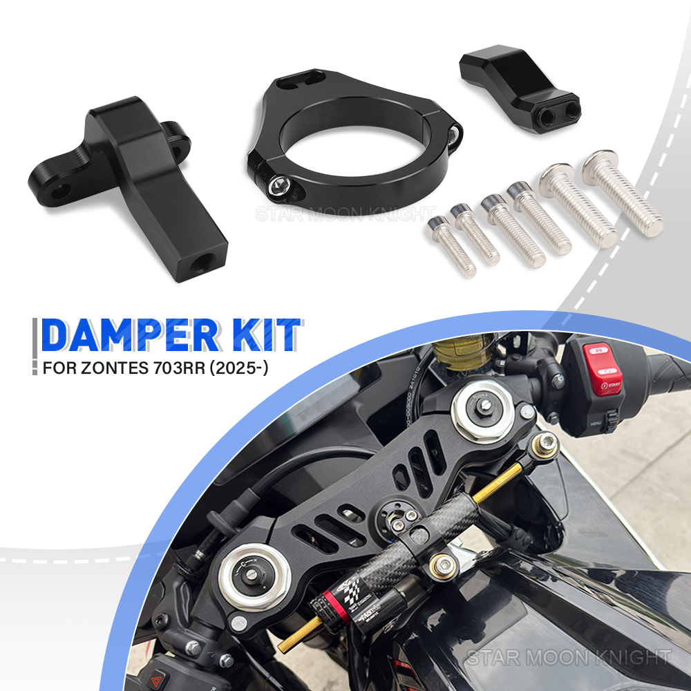 Steering Damper Stabilizer Kit Cnc - オートバイステアリングダンパーブラケット ZONTES 703RR 703 RR 2025