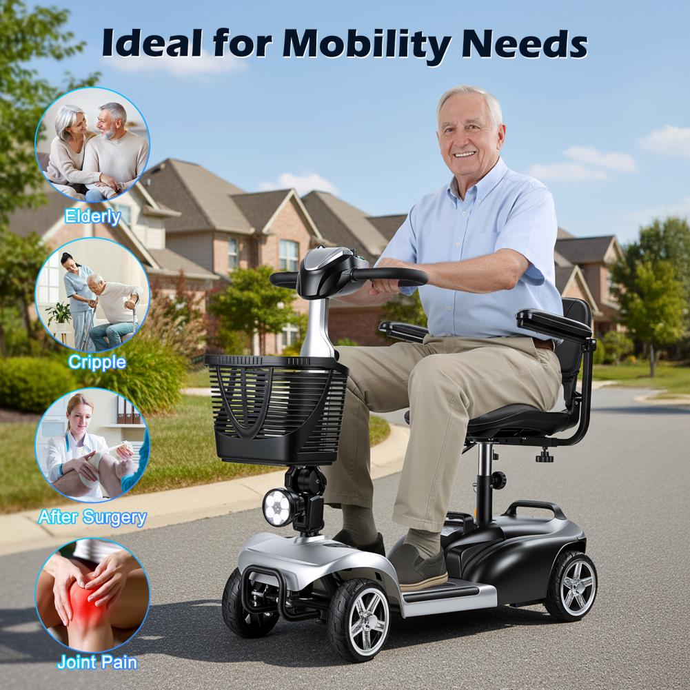LEDライト、バスケット、充電器付きモビリティスクーター、4 - Electric Scooter Adults のレビューと価格