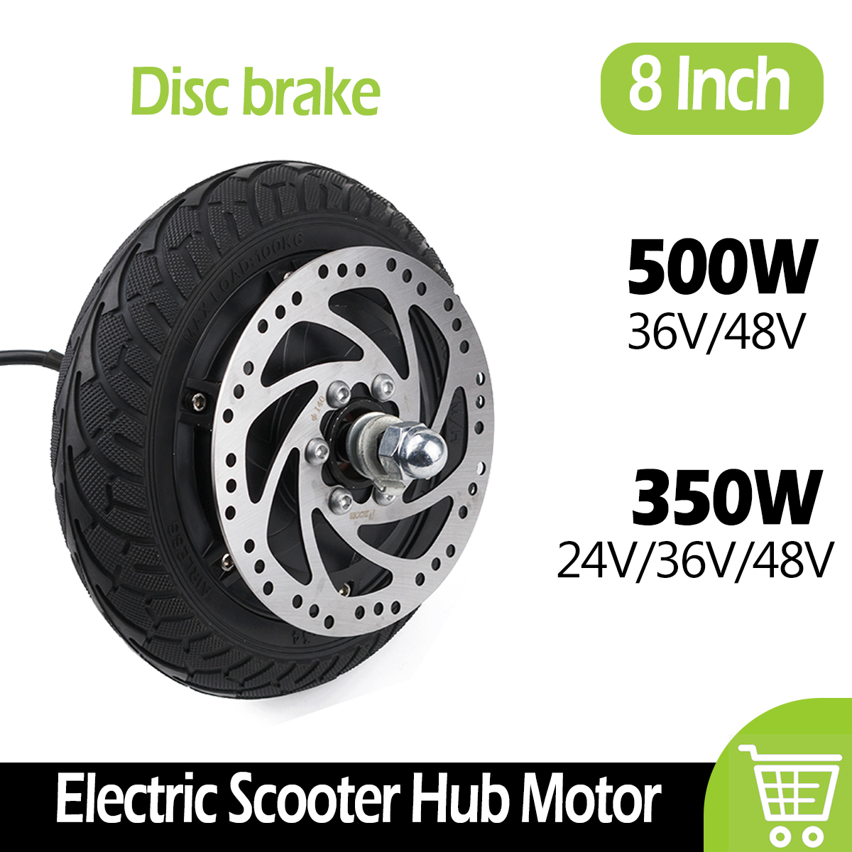 8インチ電動スクーターモーター ブラシレスギアレスハブモータ - Electric Scooter 500W のレビューと価格