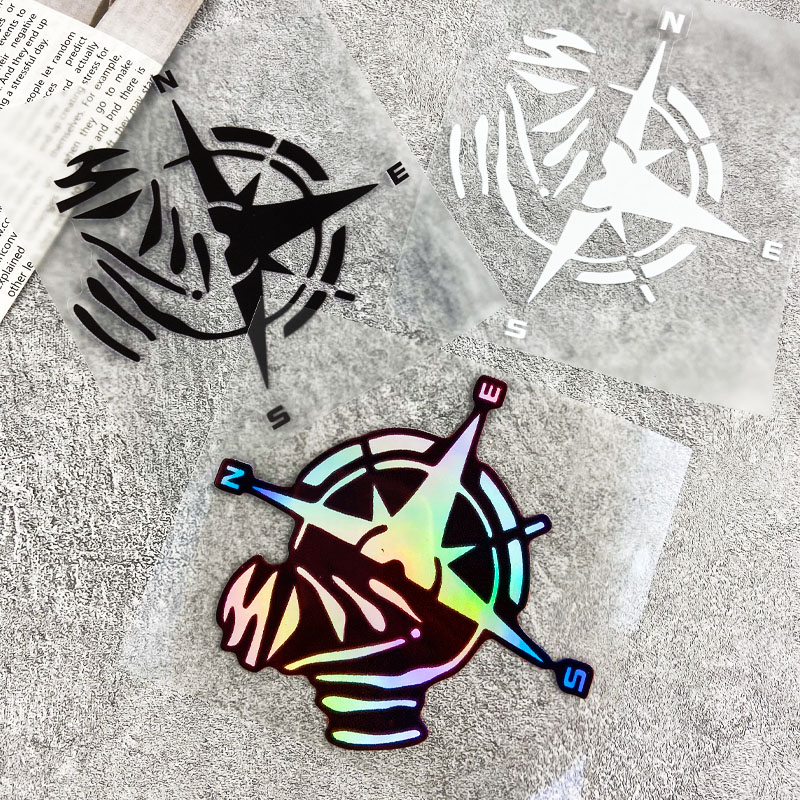 1PC コンパスパターンビニールステッカー 13X12CM、 - Scooter Helmet Set のレビューと価格